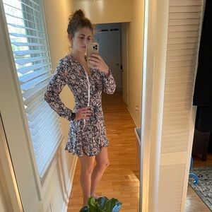 Floral long sleeve mini dress